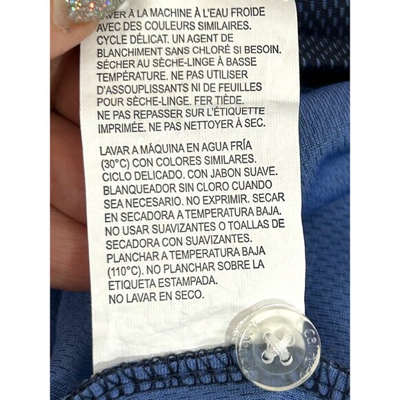 Callaway Men’s Opti Dri Golf Polo Shirt L Navy Short Sleeve “Baron Funds” Logo - Picture 14 of 14